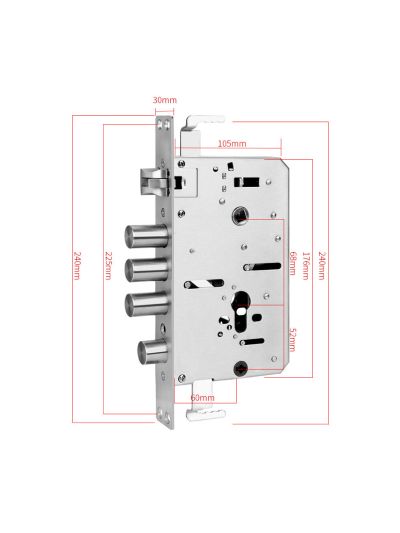 Распашная 3х ригельная мортиза с круглыми ригелями 60x68 TTLOCK