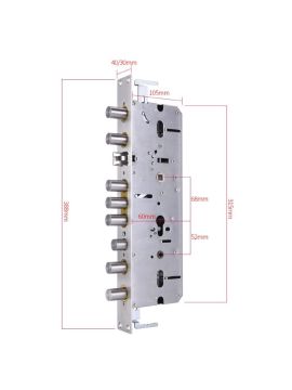 Распашная 3х ригельная мортиза под массивные двери 60x68 TTLOCK